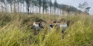 Capotamento na BR-277 em Cascavel mobiliza equipes de resgate; motorista escapa com ferimentos leves