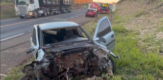 Grave acidente na PRC-280 em Vitorino deixa ferido em estado grave após colisão entre dois carros e caminhão