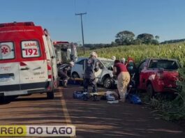 Grave colisão deixa quatro feridos no interior de Santa Helena