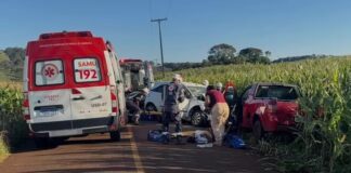Grave colisão deixa quatro feridos no interior de Santa Helena