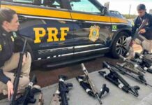 Na maior apreensão de fuzis da história da PRF, carga com 26 armas e 16 pistolas é interceptada na BR-277 no Paraná