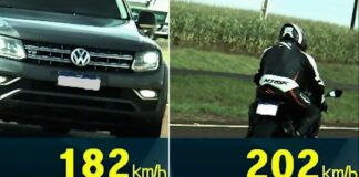 Motociclista é flagrado a 202 km/h na BR-163 em Quatro Pontes