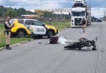 Motociclista morre em grave acidente na região na marginal da BR-277