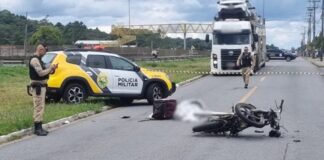 Motociclista morre em grave acidente na região na marginal da BR-277