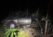 Motorista fica ferido após saída de pista na PR-585 em São Pedro do Iguaçu
