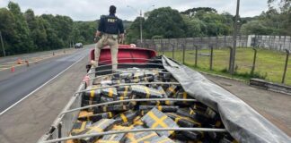 PRF apreende quase 2,5 toneladas de maconha em caminhão na BR-277 em Guarapuava