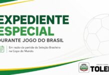 Prefeitura de Toledo terá horário especial para jogo do Brasil