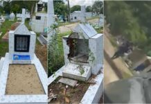 Vandalismo em túmulo é denunciado no cemitério de Entre Rios do Oeste