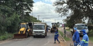 Acesso à estrada para São Luiz do Oeste é bloqueado para obras na pista
