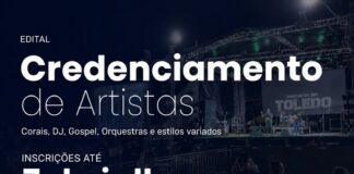 Artistas musicais podem se credenciar para eventos da Prefeitura de Toledo