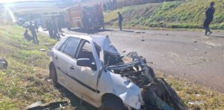 Homem morre em grave acidente entre carro e caminhão na PR-239, em Iracema do Oeste