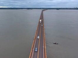 Obras na Ponte Ayrton Senna alteram trânsito entre Paraná e Mato Grosso do Sul