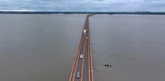 Obras na Ponte Ayrton Senna alteram trânsito entre Paraná e Mato Grosso do Sul
