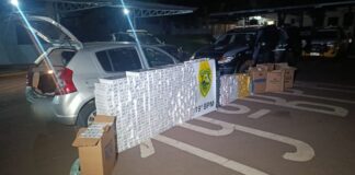 PM apreende cerca de mil pacotes de cigarros do Paraguai e prende homem no Jardim Europa, em Toledo