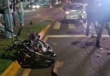 Suspeito de participar de “racha” motociclista sofre ferimentos moderados em acidente em Toledo
