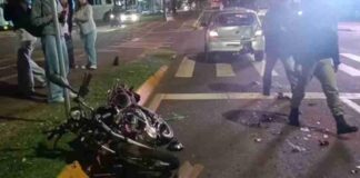 Suspeito de participar de “racha” motociclista sofre ferimentos moderados em acidente em Toledo