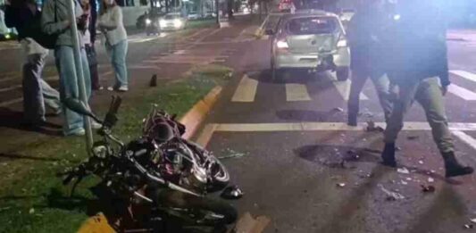 Suspeito de participar de “racha” motociclista sofre ferimentos moderados em acidente em Toledo