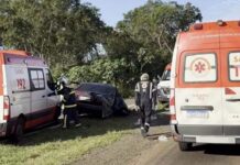 Viatura do SAMU se envolve em acidente na PR-317 em Santa Helena