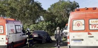 Viatura do SAMU se envolve em acidente na PR-317 em Santa Helena