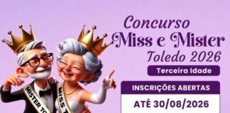 Inscrições para Miss e Mister Terceira Idade Toledo 2026 seguem até dia 30
