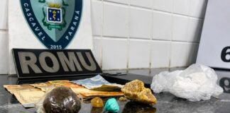 Jovem de 19 anos é preso com crack, cocaína e haxixe em Cascavel
