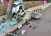 Motorista fica gravemente ferido após carro bater em poste na Avenida Ministro Cirne Lima, em Toledo