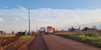 Mulher e homem morrem após acidente entre dois carros em distrito de Cascavel