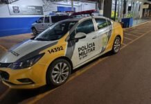 Após tentativa de Fuga, disparos e colisão, PM apreende dois veículos em Entre Rios do Oeste