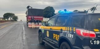 Bitrem fica sem combustível e polícia descobre carga de cigarros na BR-163, que azar!