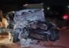 BMW FICA DESTRUÍDA APÓS COLISÃO COM CARRETA DURANTE TENTATIVA DE ULTRAPASSAGEM NA BR-369
