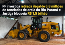 PF investiga retirada ilegal de 6,8 milhões de toneladas de areia do Rio Paraná e Justiça bloqueia R$ 1,5 bilhão