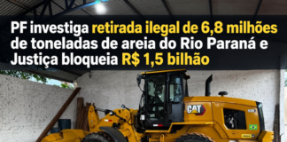 PF investiga retirada ilegal de 6,8 milhões de toneladas de areia do Rio Paraná e Justiça bloqueia R$ 1,5 bilhão