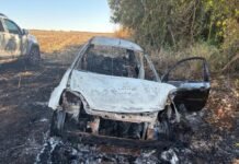 Ford Ka roubado em Mercedes é encontrado carbonizado na área rural de Maripá