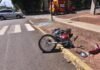 Motociclista fica ferido após colisão no Centro de Marechal Cândido Rondon