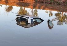 Motorista perde o controle e carro cai dentro de açude em Nova Santa Rosa
