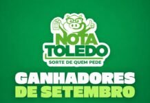 Nota Toledo premia 22 contribuintes no sorteio de setembro