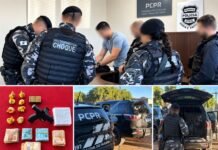 Polícias Civil e Militar prendem três pessoas e apreendem mais de 1 kg de cocaína, crack, maconha, arma e munições em Santa Tereza do Oeste na Operação Extirpatio II