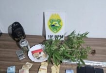 ROTAM APREENDE CRACK, MACONHA E PRENDE DUAS PESSOAS EM RESIDÊNCIA DE TOLEDO