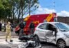 Homem de 33 anos morre em acidente entre duas motos e carro em Foz do Iguaçu