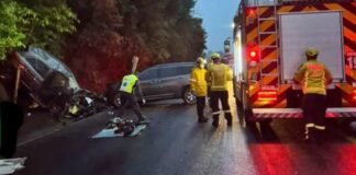 Carro e caminhão batem de frente e deixam vítima fatal na BR-476