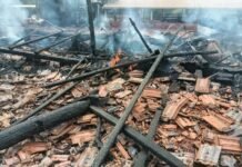 Incêndio destrói barracão de quase 100 anos e mata animais no interior de Toledo